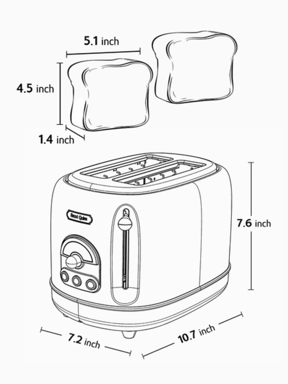 Hazel Quinn X Eduardo Recife 2-Slice Retro Toaster 6 Browning Levels Floral - Picture 6 of 16